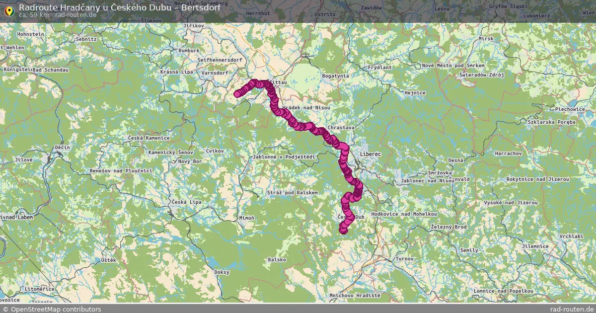 Radtour Hradčany U Českého Dubu – Bertsdorf