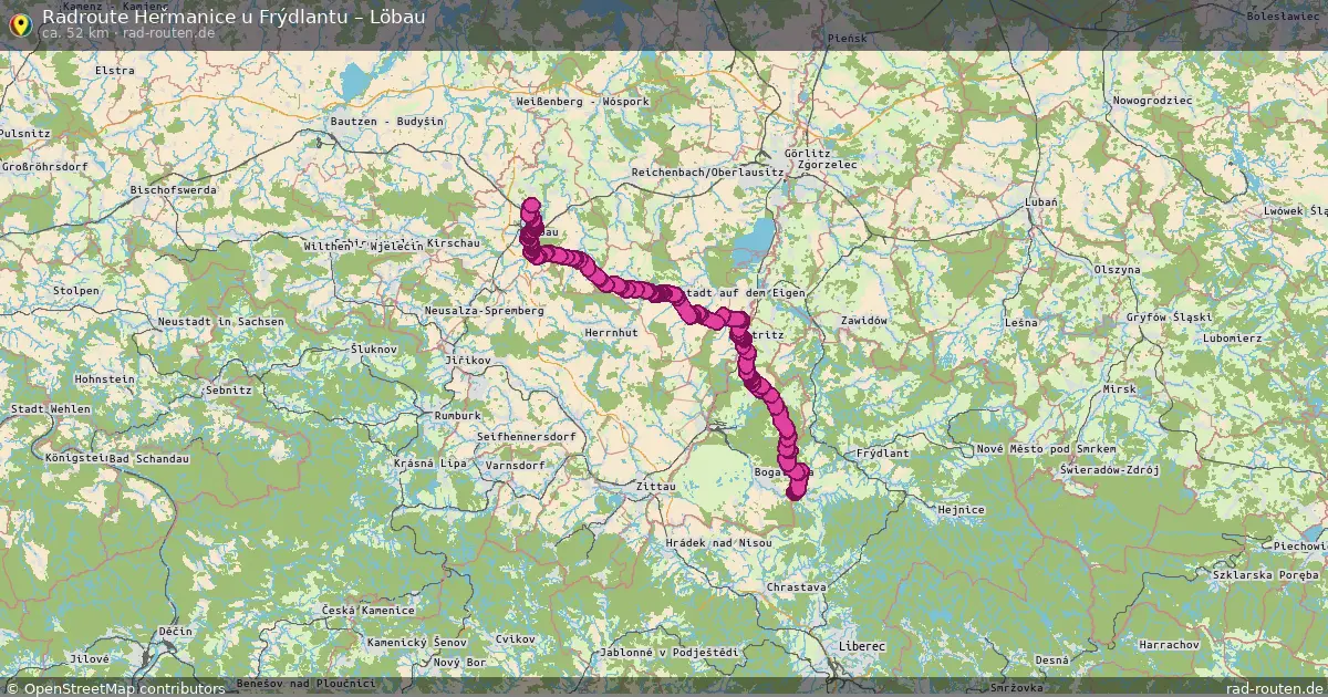 Radtour Heřmanice U Frýdlantu – Löbau
