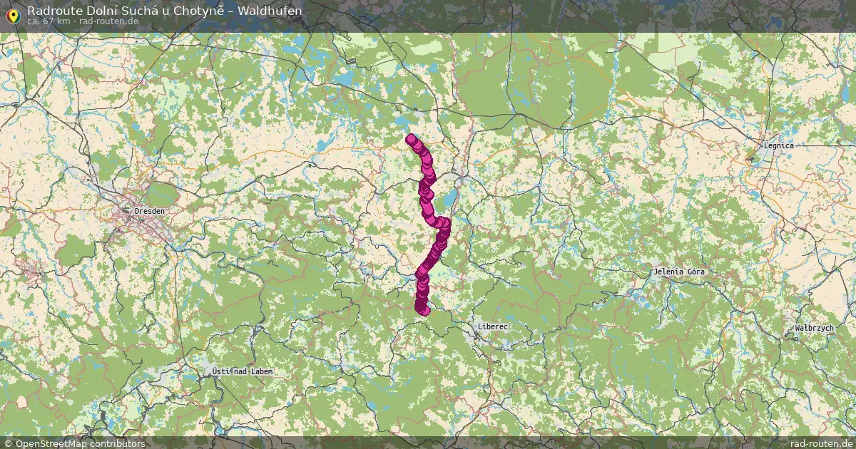 Radtour Dolní Suchá U Chotyně – Waldhufen