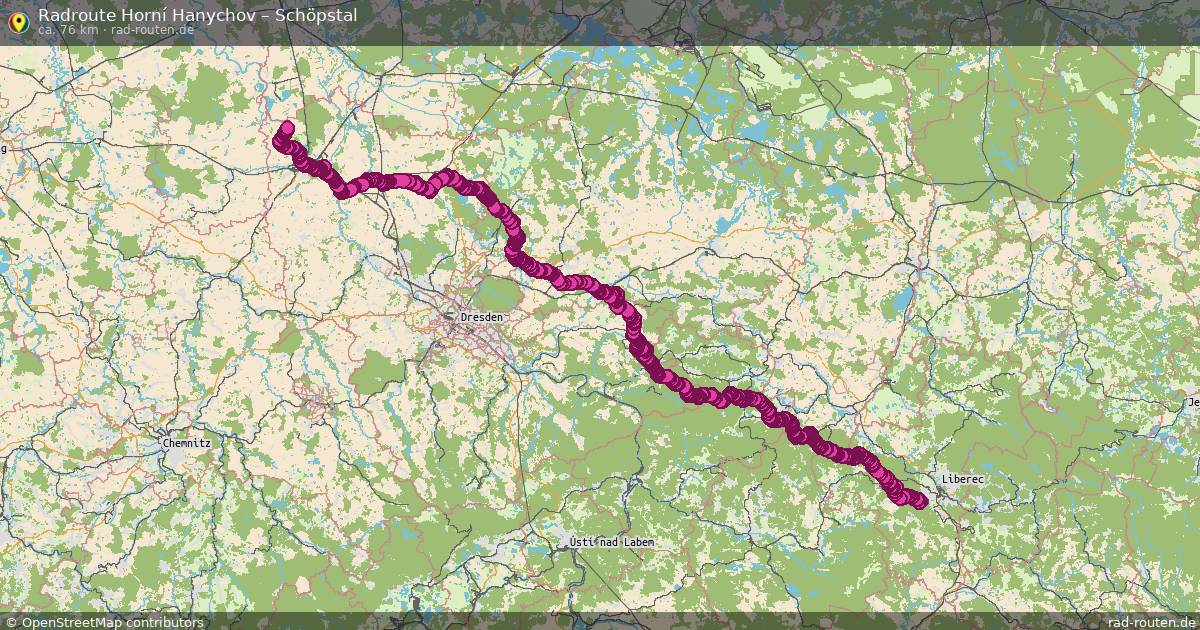 Fahrradroute Horní Hanychov – Zittau