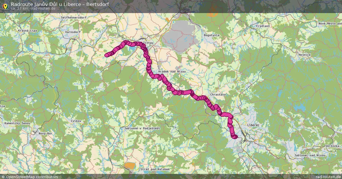 Radtour Janův Důl U Liberce – Bertsdorf