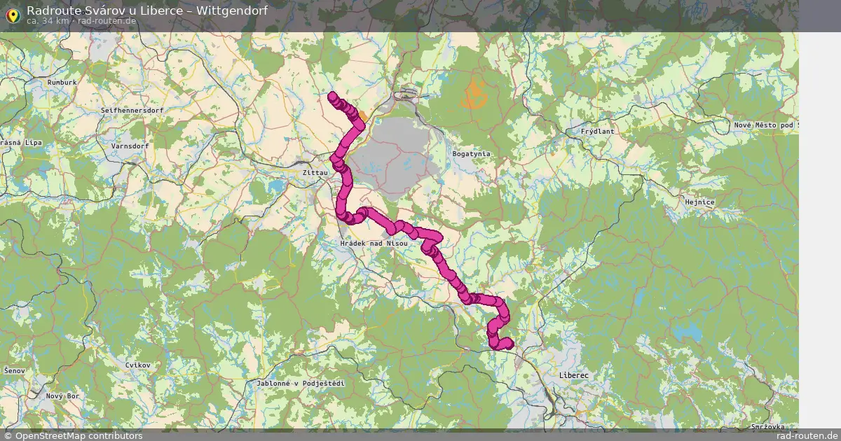 Radtour Svárov U Liberce – Wittgendorf