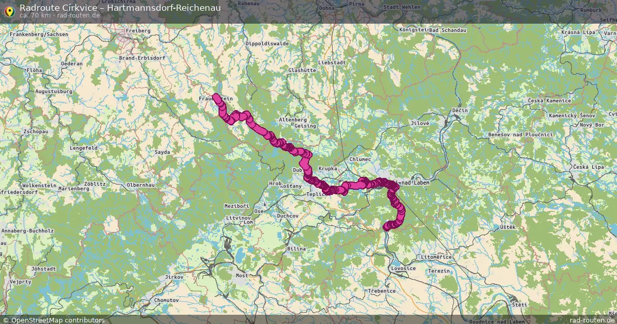 Radtour Církvice – Hartmannsdorf-Reichenau