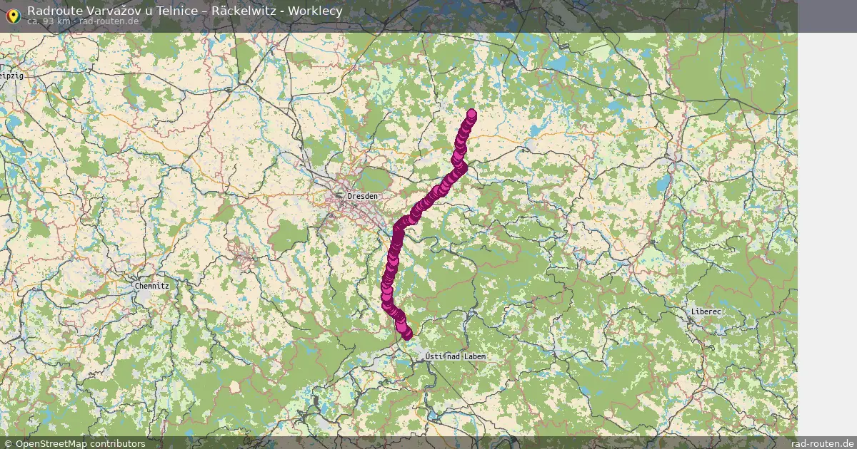 Radtour Varvažov U Telnice – Räckelwitz - Worklecy