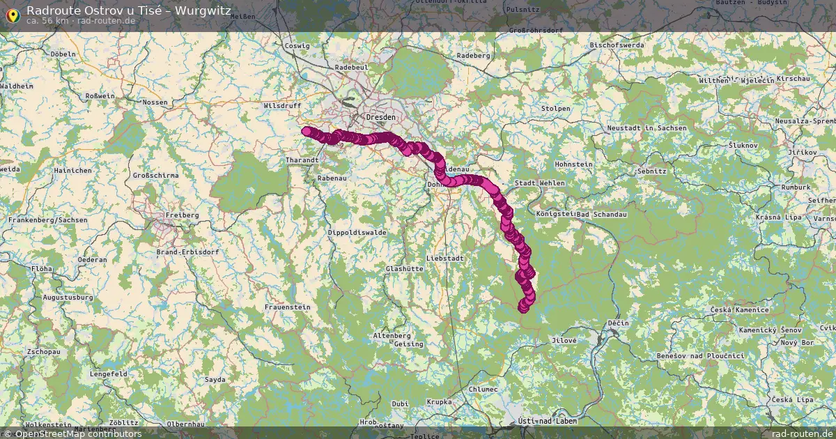 Radtour Ostrov U Tisé – Wurgwitz