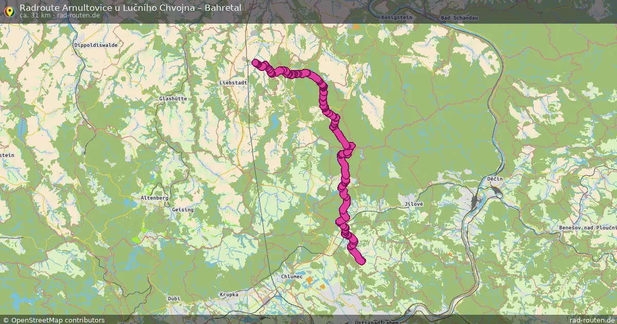 Radtour Arnultovice U Lučního Chvojna – Bahretal