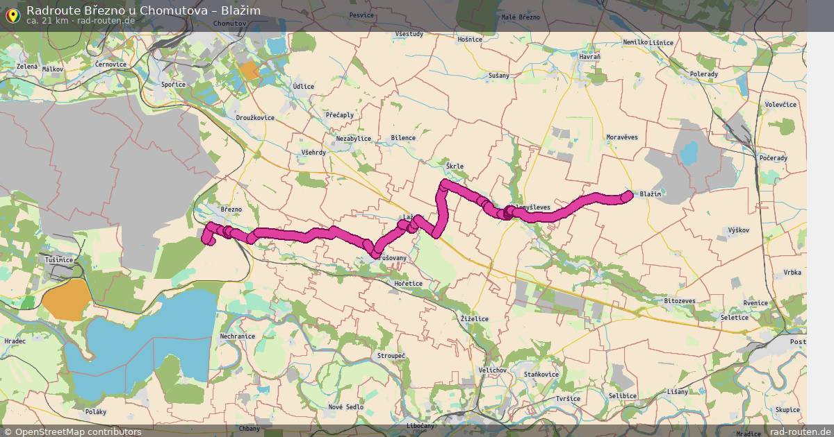 Fahrradroute Březno U Chomutova – Blažim