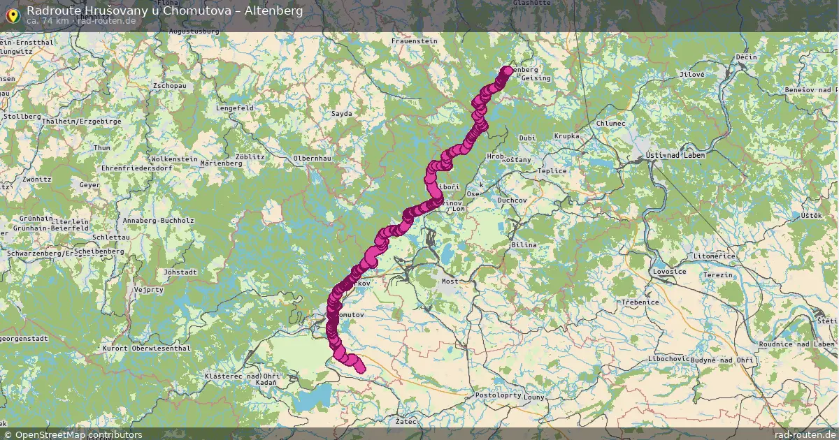 Fahrradroute Hrušovany U Chomutova – Altenberg