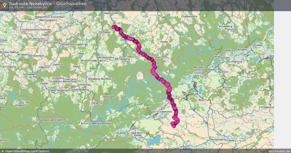 Fahrradroute Nezabylice – Grünhainichen