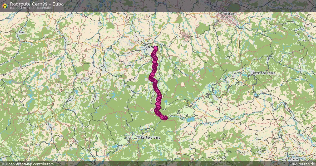 Fahrradroute Černýš – Euba