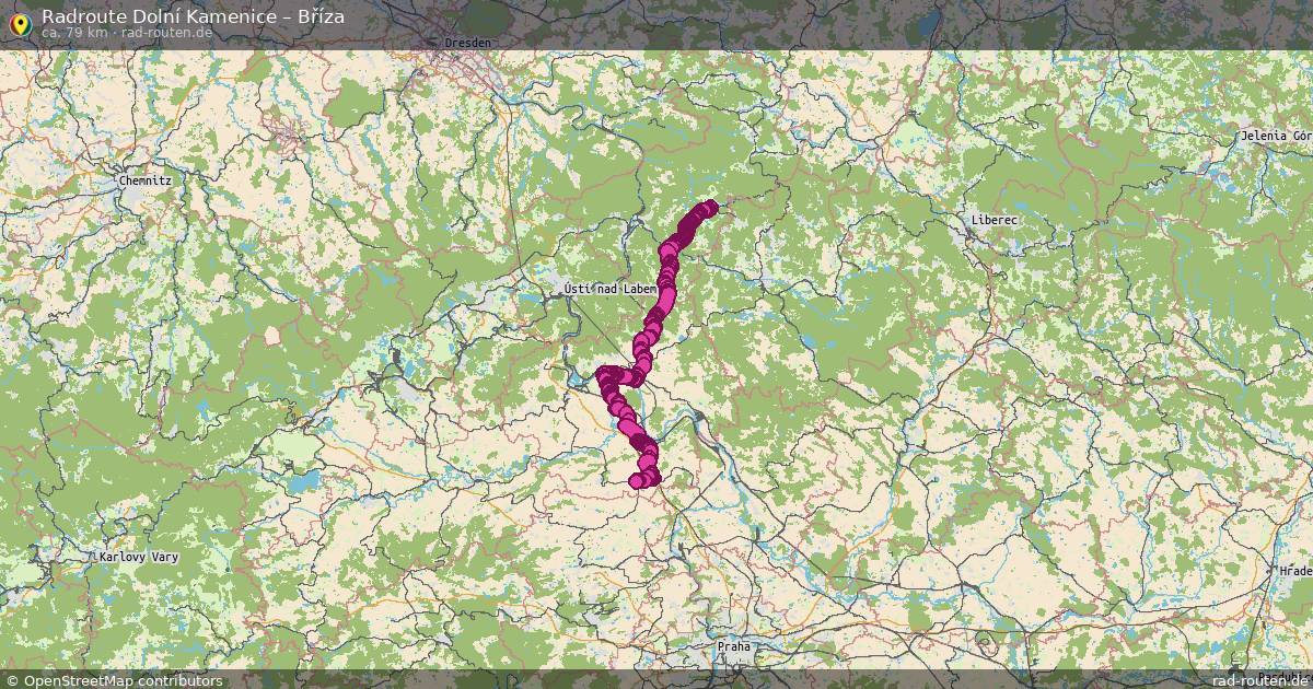 Fahrradroute Dolní Kamenice – Bříza
