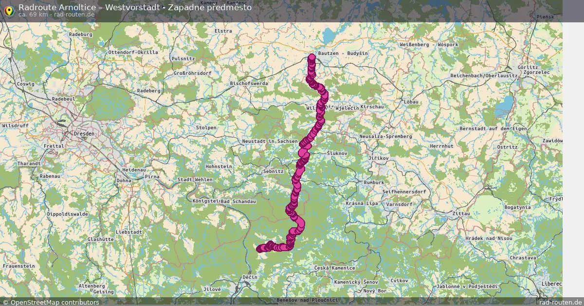 Radtour Arnoltice – Westvorstadt - Zapadne Předměsto