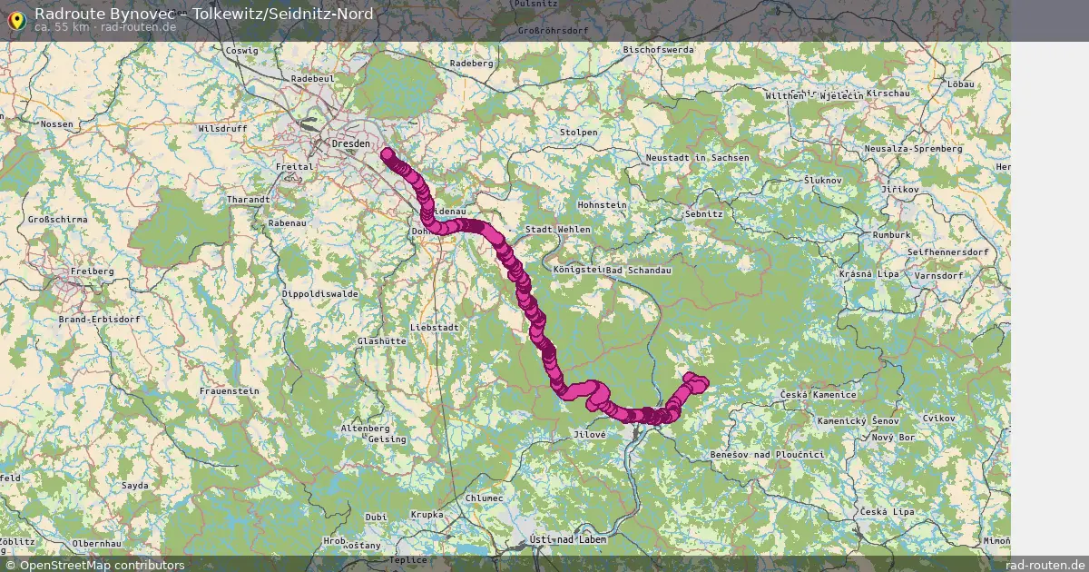 Fahrradroute Bynovec – Tolkewitz Seidnitz-Nord