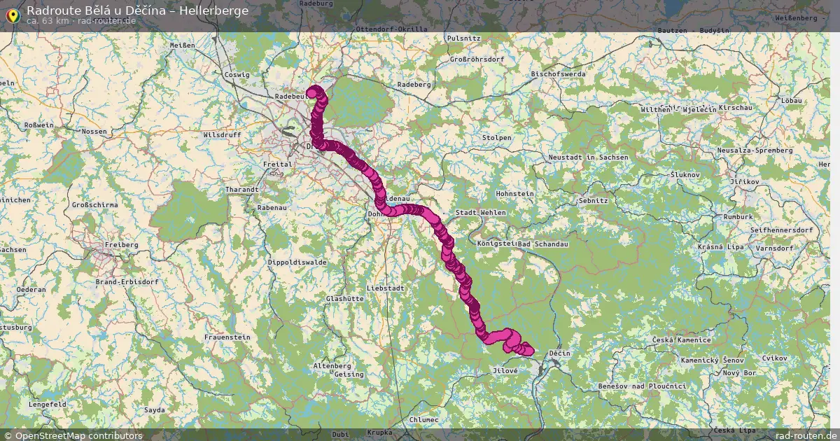 Radtour Bělá U Děčína – Hellerberge