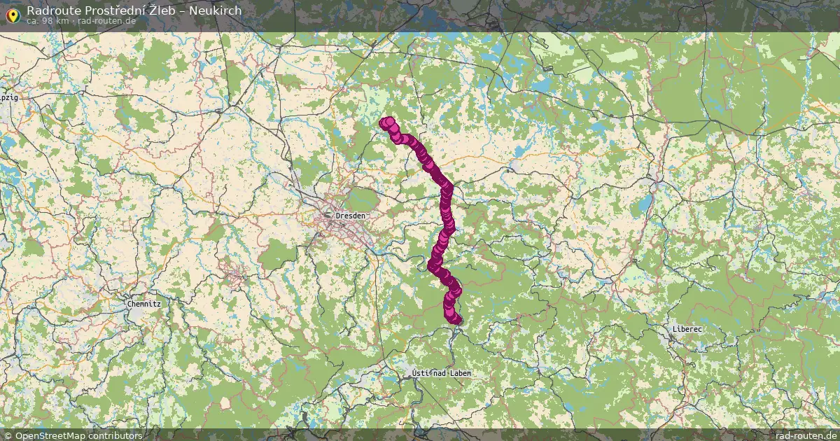 Fahrradroute Prostřední Žleb – Neukirch