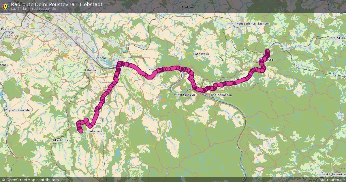 Radtour Dolní Poustevna – Liebstadt
