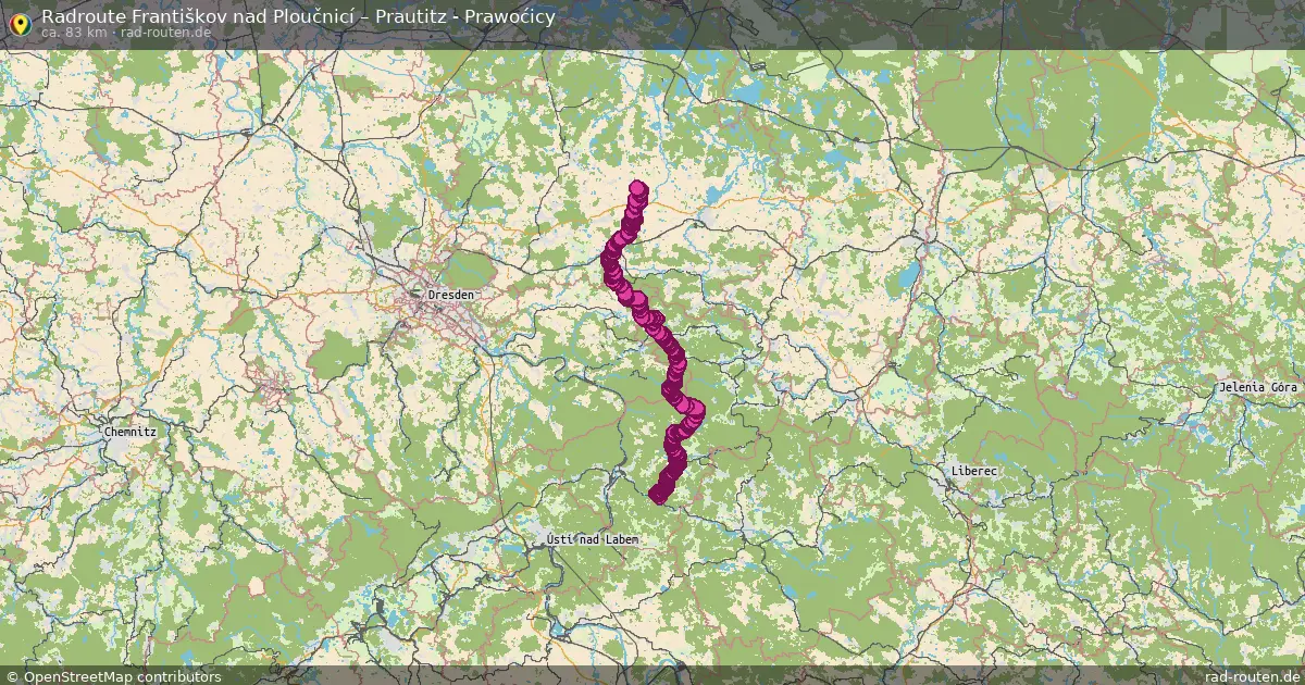 Radtour Františkov Nad Ploučnicí – Prautitz - Prawoćicy