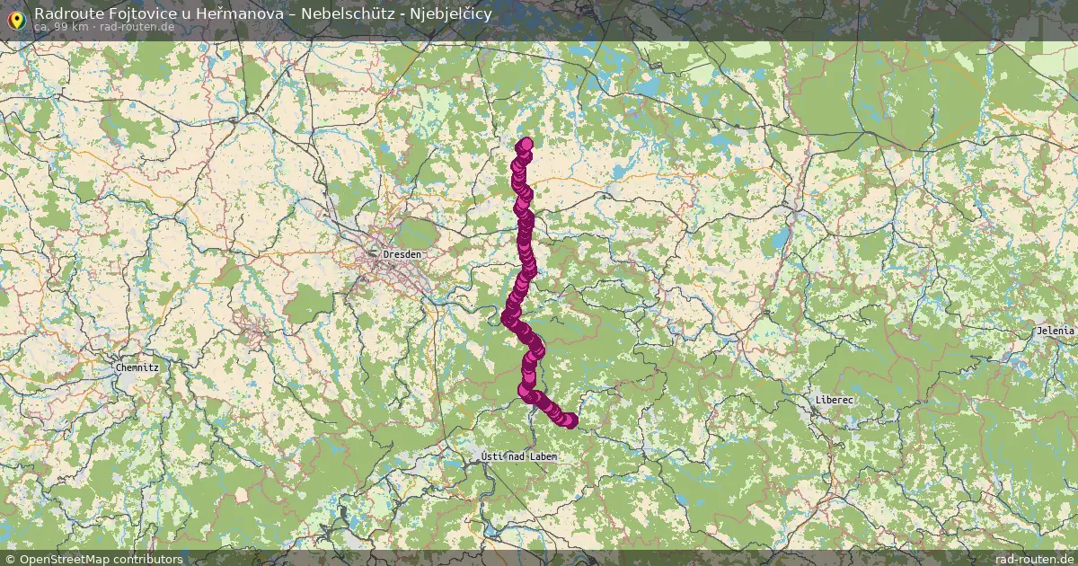 Radtour Fojtovice U Heřmanova – Nebelschütz - Njebjelčicy