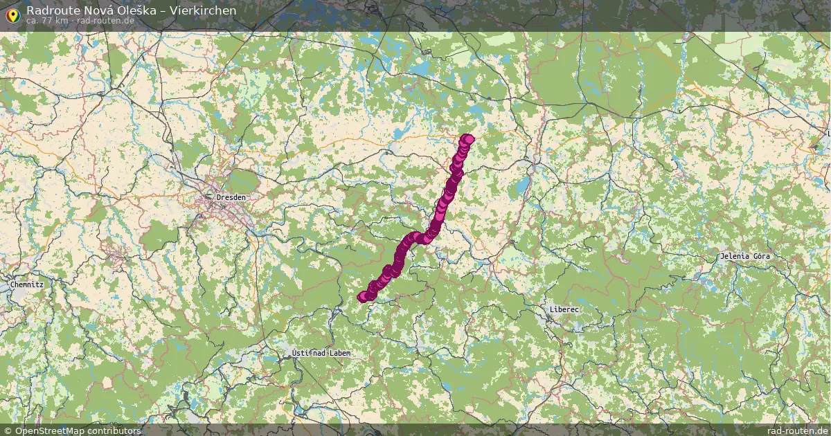 Fahrradroute Nová Oleška – Vierkirchen