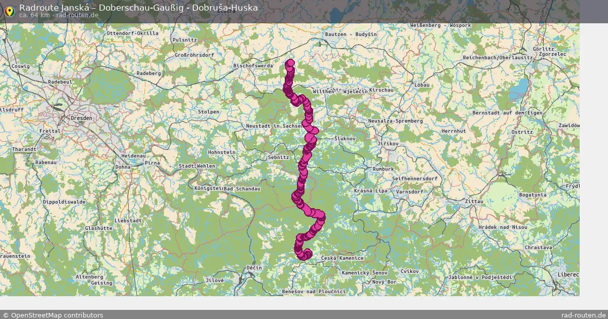 Radtour Janská – Doberschau-Gaußig - Dobruša-Huska