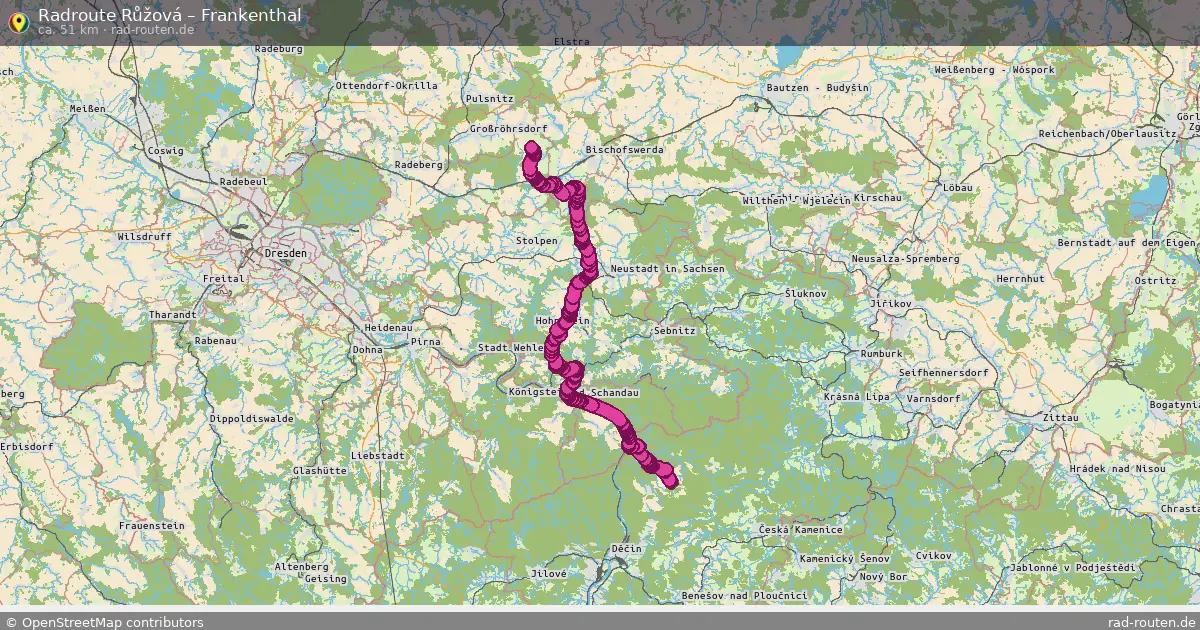 Radtour Růžová – Frankenthal