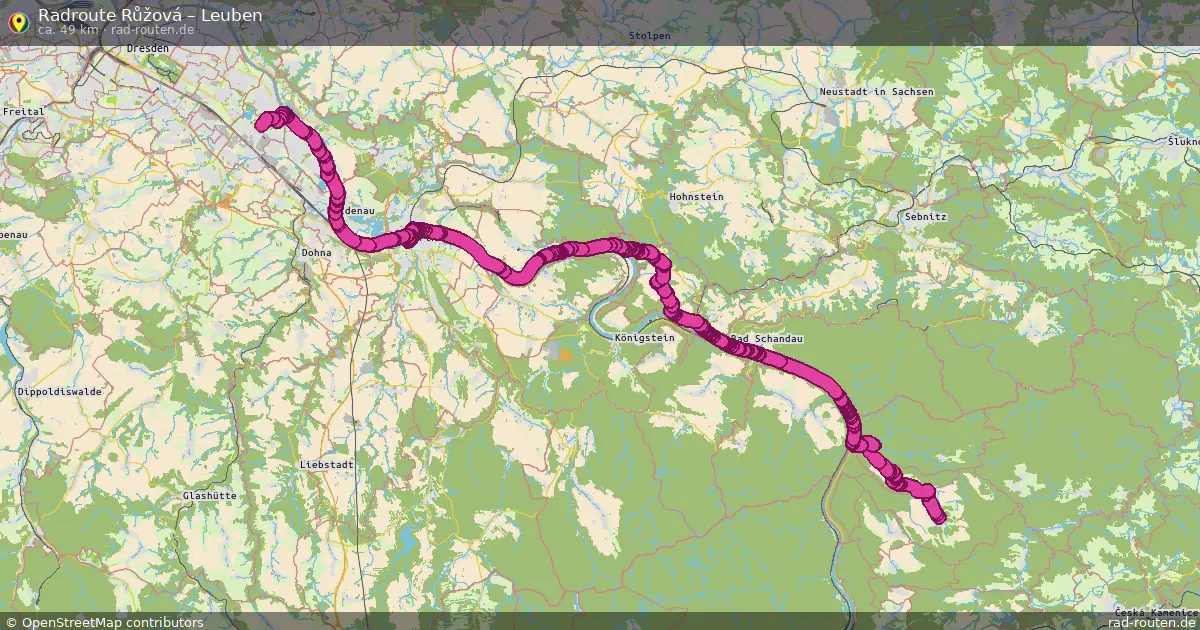 Radtour Růžová – Leuben