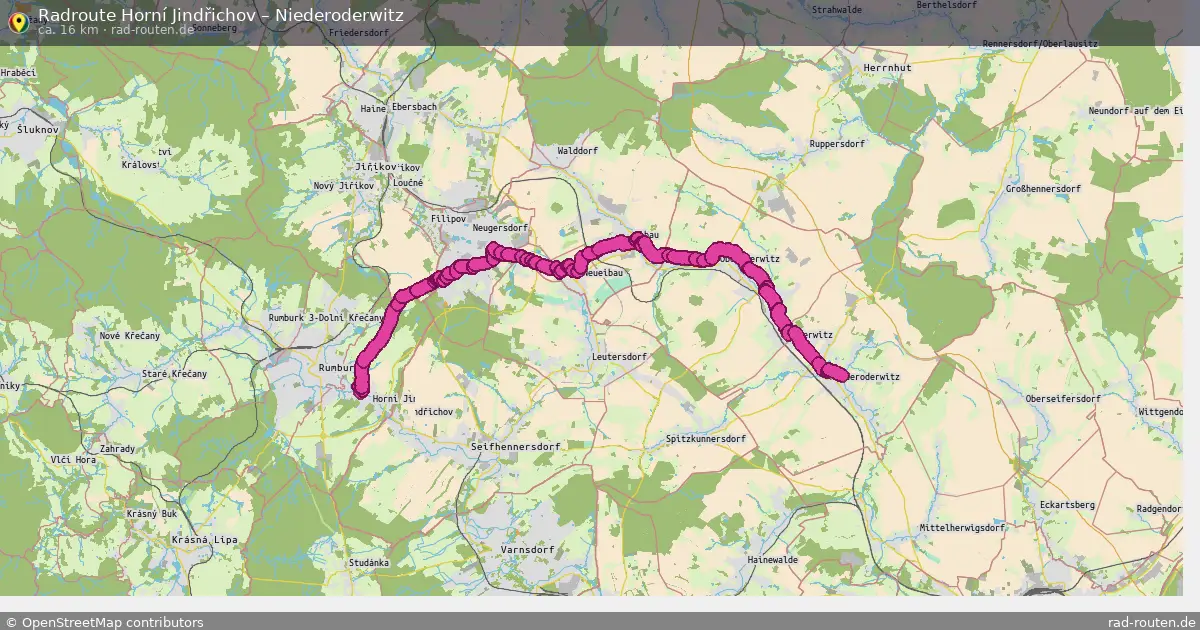 Fahrradroute Horní Jindřichov – Niederoderwitz (16 km) – Rad-Routen.de