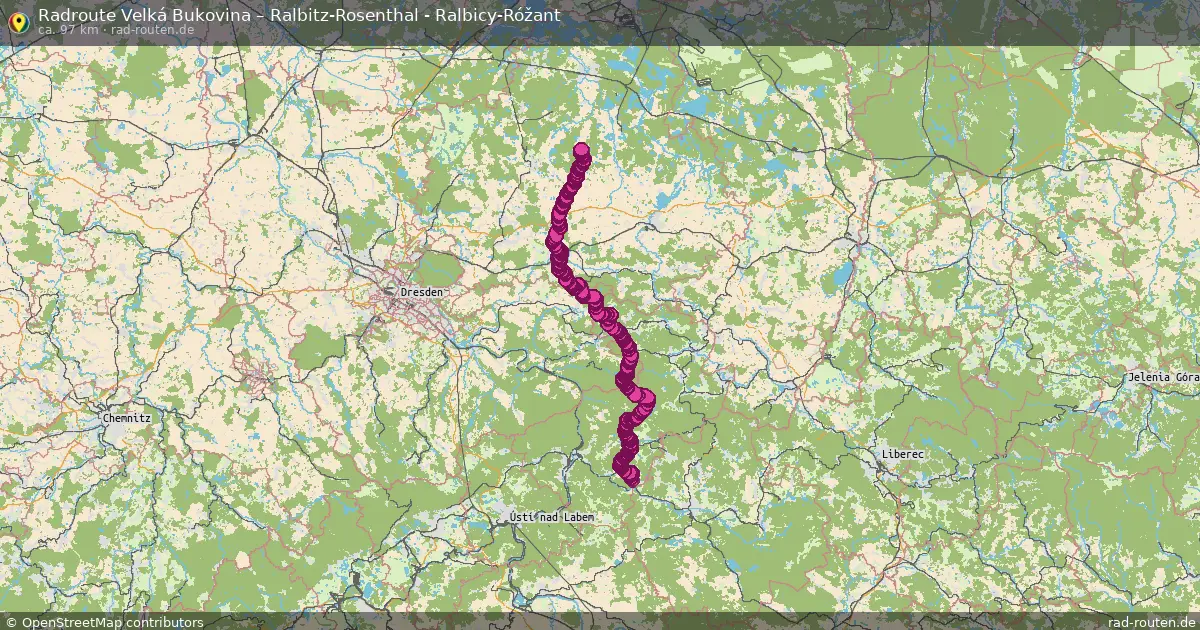 Radtour Velká Bukovina – Ralbitz-Rosenthal - Ralbicy-Róžant
