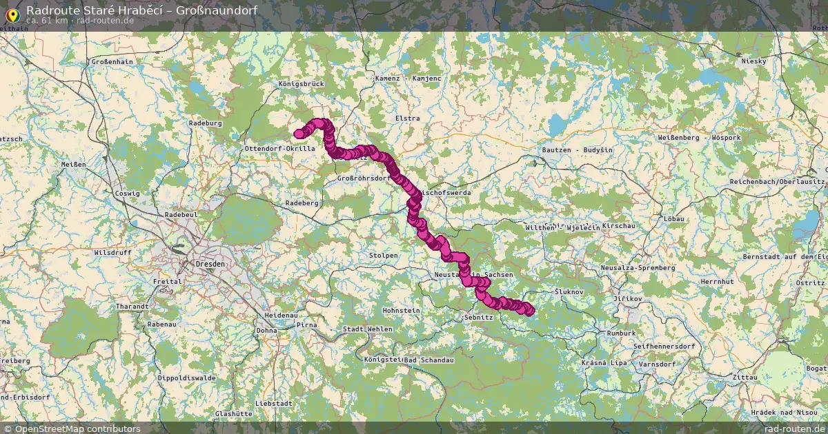 Radtour Staré Hraběcí – Großnaundorf