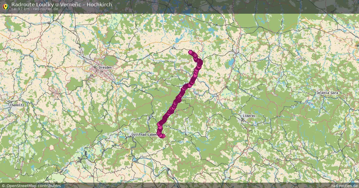 Fahrradroute Loučky U Verneřic – Hochkirch