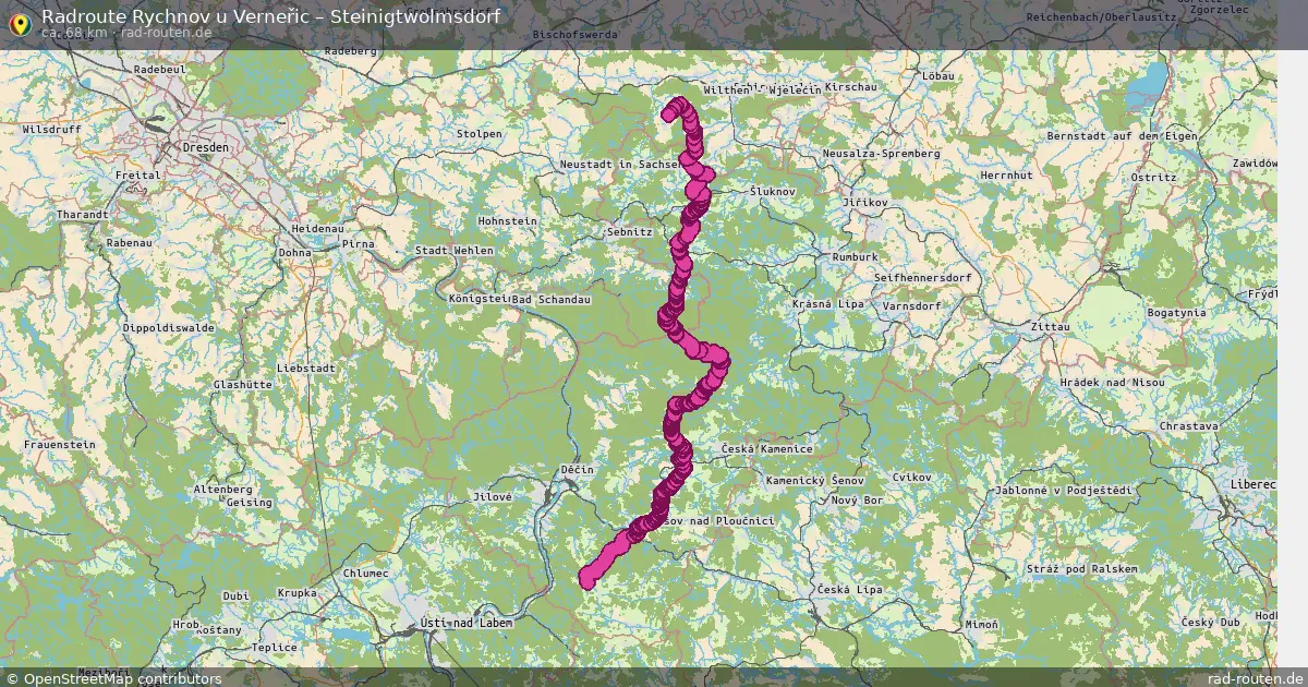 Radtour Rychnov U Verneřic – Steinigtwolmsdorf