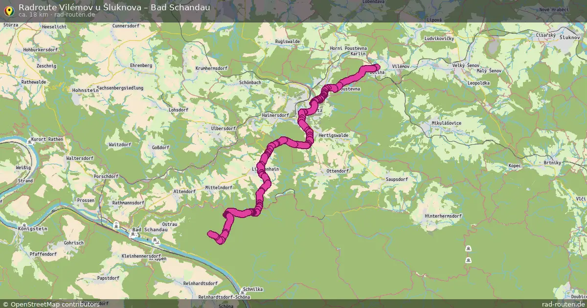 Radtour Vilémov U Šluknova – Bad Schandau