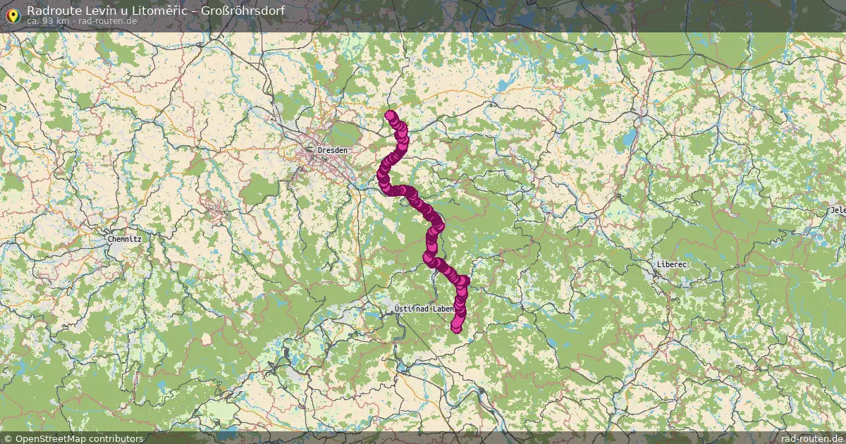 Radtour Levín U Litoměřic – Großröhrsdorf