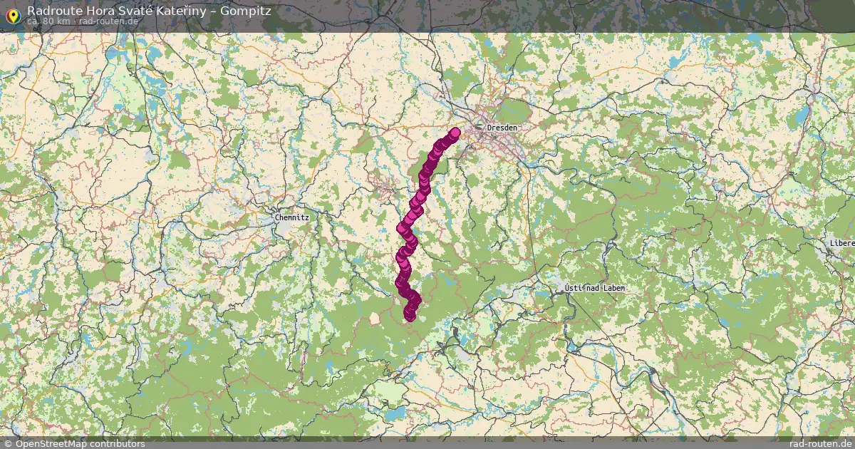 Radtour Hora Svaté Kateřiny – Gompitz
