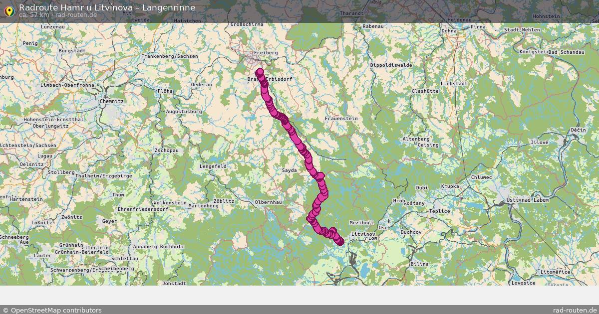 Fahrradroute Hamr U Litvínova – Langenrinne