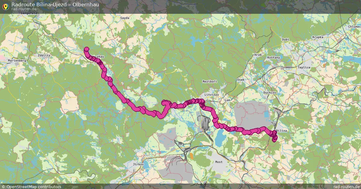 Fahrradroute Bílina-Újezd – Olbernhau