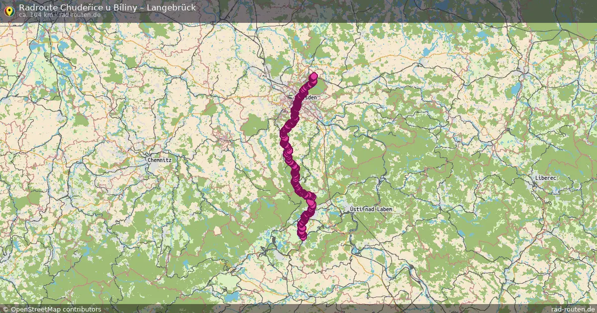 Fahrradroute Chudeřice U Bíliny – Langebrück