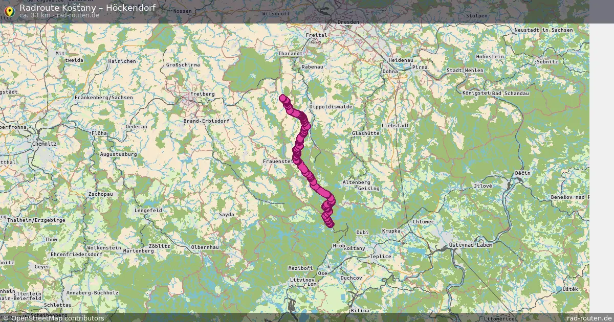 Radtour Košťany – Höckendorf