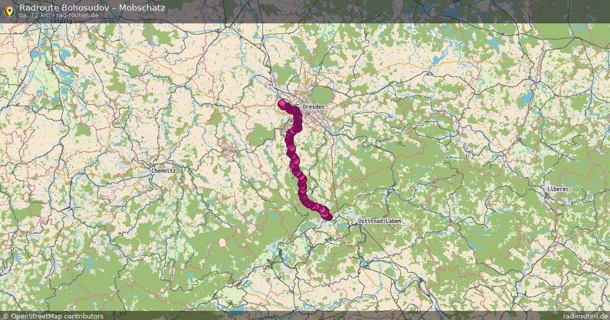 Fahrradroute Bohosudov – Mobschatz