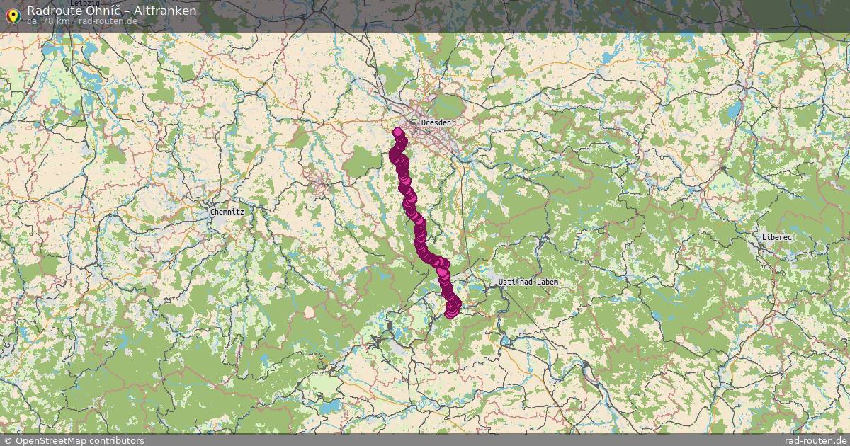 Fahrradroute Ohníč – Altfranken