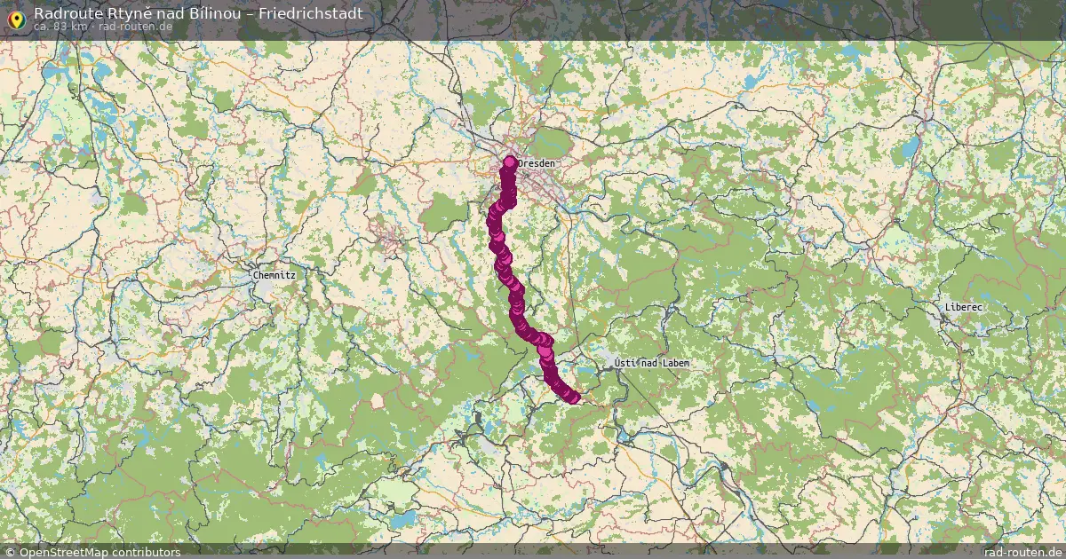 Fahrradroute Rtyně Nad Bílinou – Friedrichstadt