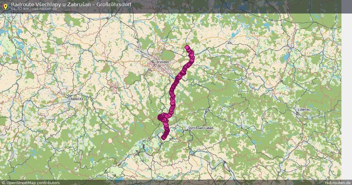 Radtour Všechlapy U Zabrušan – Großröhrsdorf