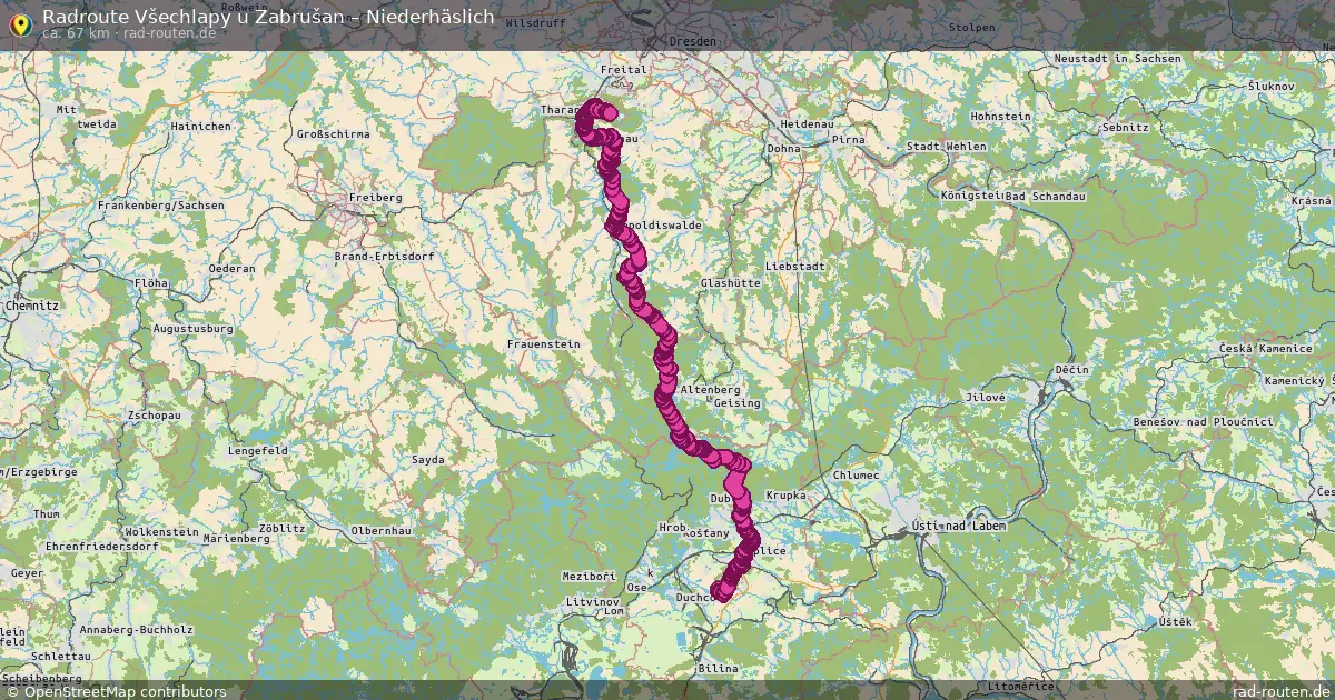 Radtour Všechlapy U Zabrušan – Niederhäslich