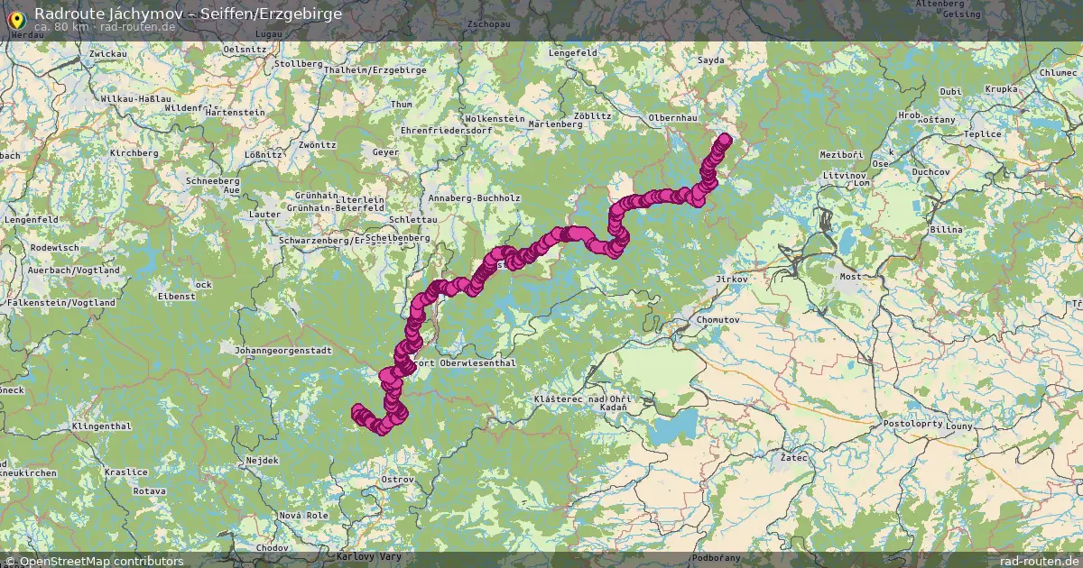 Fahrradroute Jáchymov – Seiffen Erzgebirge (80 km) – Rad-Routen.de