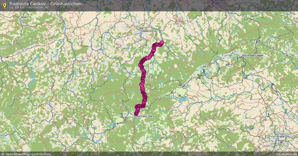 Fahrradroute Čankov – Grünhainichen