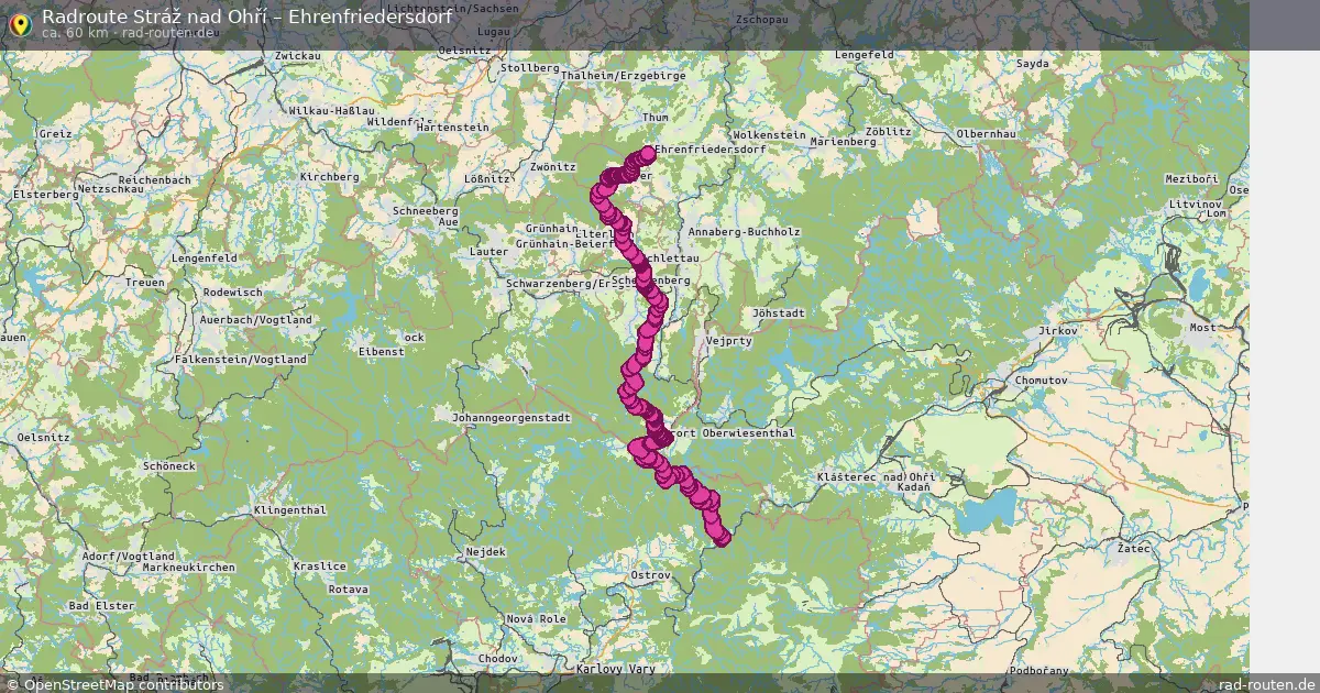 Radtour Stráž Nad Ohří – Ehrenfriedersdorf