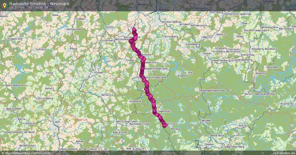 Fahrradroute Smolná – Neumark