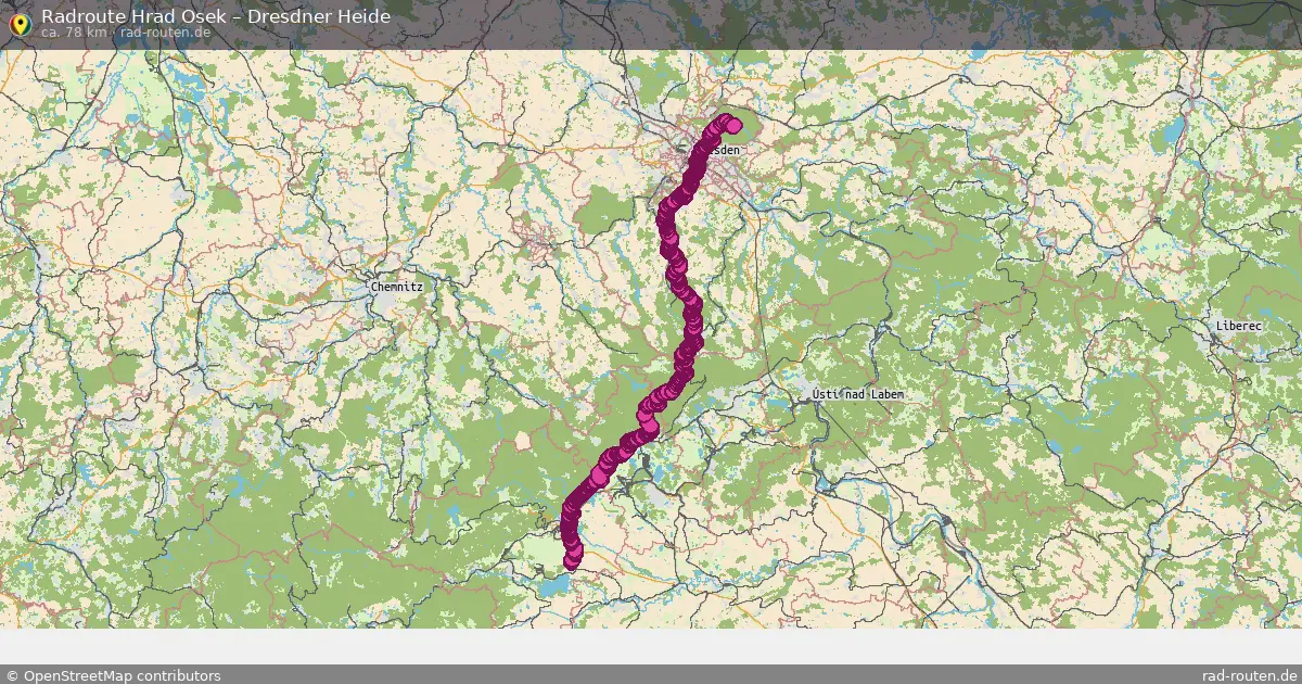 Fahrradroute Malé Březno Nad Labem – Dresdner Heide