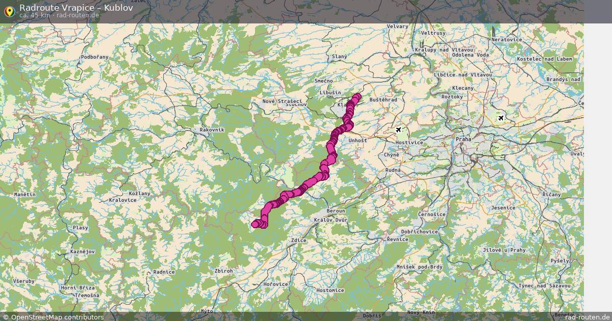 Fahrradroute Vrapice – Kublov
