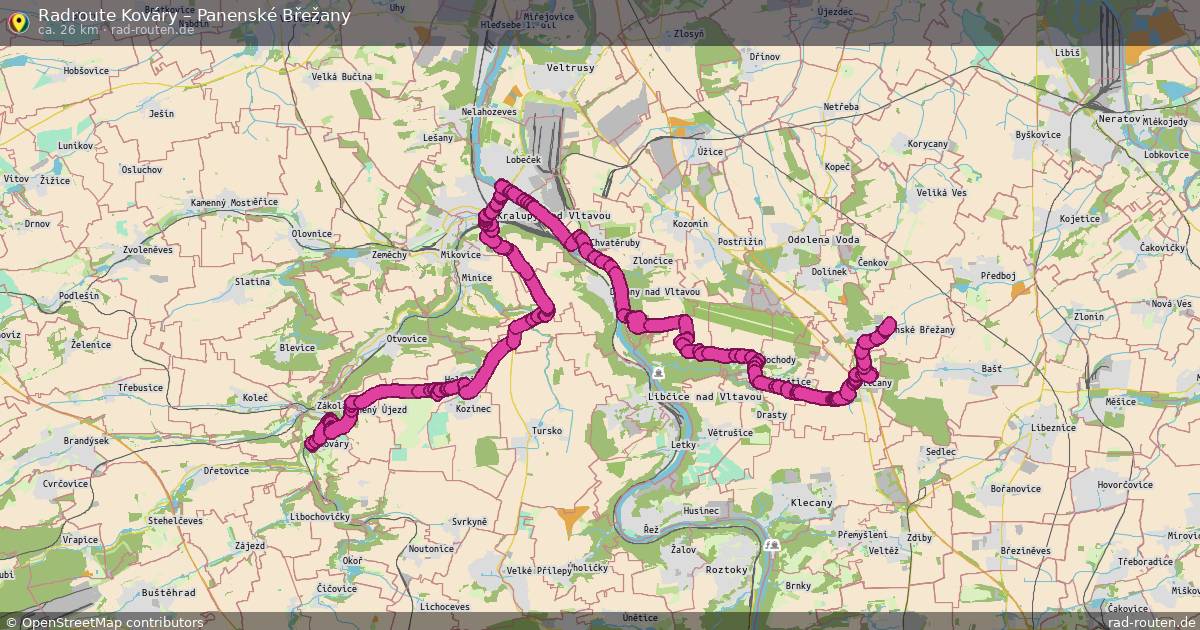 Fahrradroute Kováry – Panenské Břežany